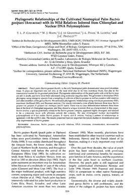 Phylogenetic Relationships of the Cultivated Neotropical Palm Bactris