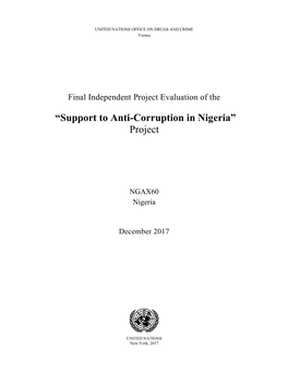 Support to Anti-Corruption in Nigeria” Project