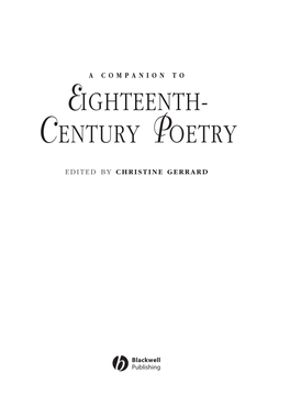 Eighteenth- Century Poetry (2001)