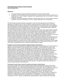 Presentation Summary: Chemotherapy-Induced Acute Emesis