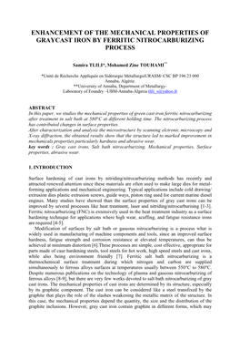 Enhancement of the Mechanical Properties of Graycast Iron by Ferritic Nitrocarburizing Process