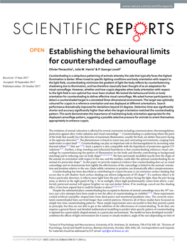 Establishing the Behavioural Limits for Countershaded Camouflage