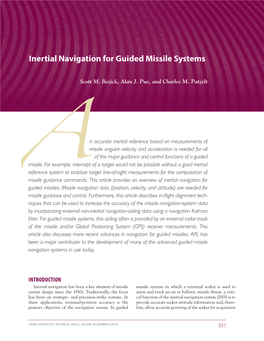 Inertial Navigation for Guided Missile Systems