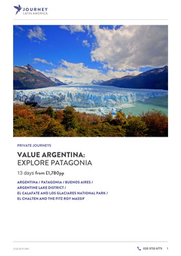 Value Argentina: Explore Patagonia