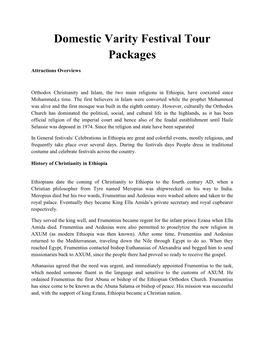 Domestic Varity Festival Tour Packages