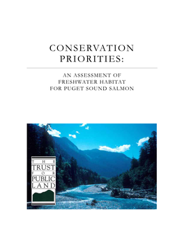 Puget Sound Salmon Habitat Assessment: Landscape Level Subwatershed Prioritization