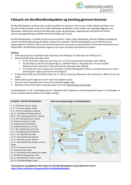 Faktaark Om Nordhordlandspakken Og Betaling Gjennom Bommar