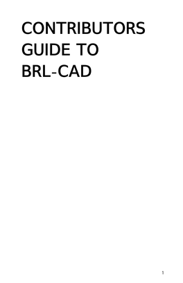 Contributors Guide to Brl-Cad