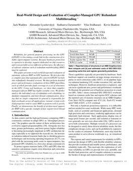 Real-World Design and Evaluation of Compiler-Managed GPU Redundant Multithreading ∗