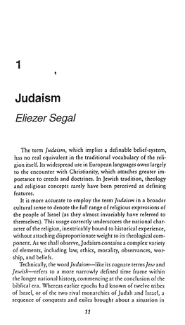 Judaism Eliezer Segal
