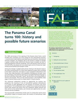 The Panama Canal Turns 100: History and Possible Future Scenarios