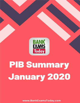 PIB Summary- January 2020