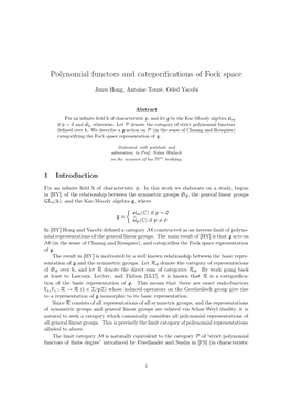 Polynomial Functors and Categorifications of Fock Space