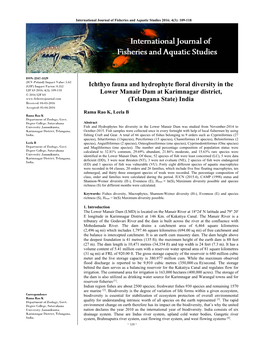 Ichthyo Fauna and Hydrophyte Floral Diversity in the Lower Manair Dam at Karimnagar District