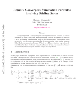 Rapidly Convergent Summation Formulas Involving Stirling Series