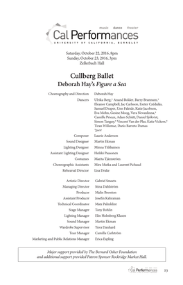 Cullberg Ballet Deborah Hay’S Figure a Sea