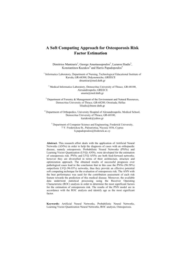 A Soft Computing Approach for Osteoporosis Risk Factor Estimation