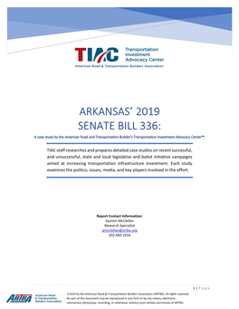 Arkansas' 2019 Senate Bill 336