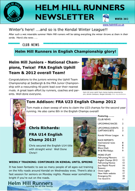 Helm Hill Runners Newsletter