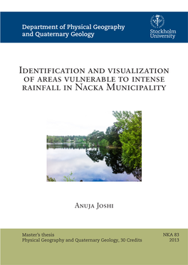 Identification and Visualization of Areas Vulnerable to Intense Rainfall in Nacka Municipality