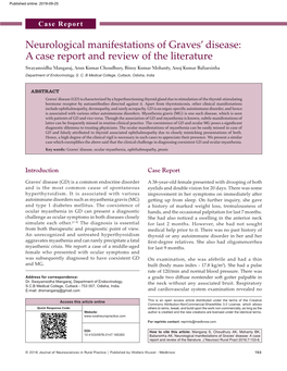 Neurological Manifestations of Graves' Disease: a Case Report and Review of the Literature