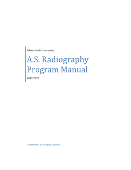 A.S. Radiography Program Manual