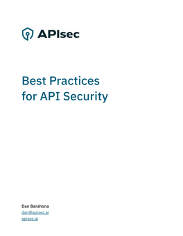 Best Practices for API Security