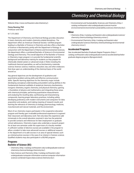 Chemistry and Chemical Biology 1 Chemistry and Chemical Biology