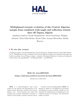 Multiphased Tectonic Evolution of the Central Algerian Margin