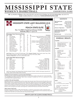 MISSISSIPPI STATE LADY BULLDOGS (0-0) at MSU (210-176) VS