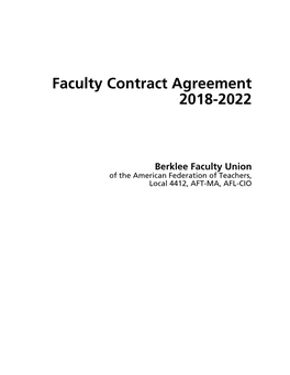 Faculty Contract Agreement 2018-2022