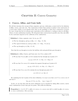 Chapter II: Convex Geometry