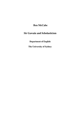 Ben Mccabe. Gawain Thesis