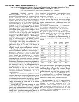 Near Earth Asteroid Thermal Modeling