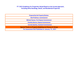 FY2022 Assessment Roll Guidelines