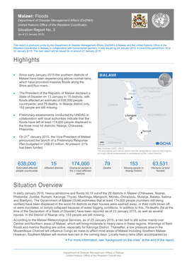 Highlights Situation Overview