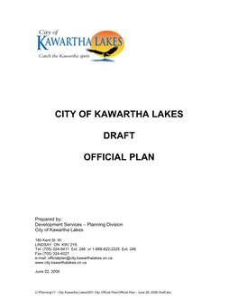 City of Kawartha Lakes Official – Plan Final Draft