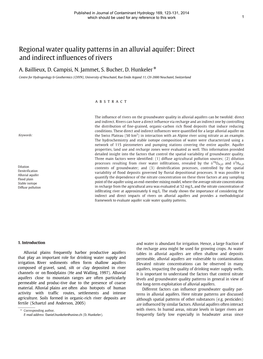 Regional Water Quality Patterns in an Alluvial Aquifer: Direct and Indirect Inﬂuences of Rivers