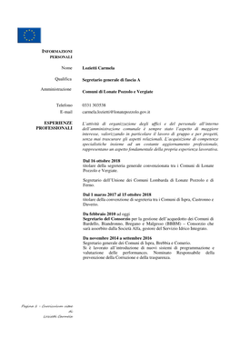 Curriculum Vitae Di Lozietti Carmela