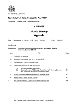 Agenda Reports Pack (Public) 22/02/2012, 16.00