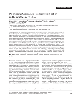 Prioritizing Odonata for Conservation Action in the Northeastern USA