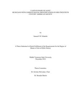 Musicians with Complex Racial Identifications in Mid-Twentieth Century American Society
