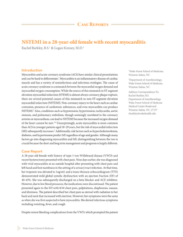 Case Reports NSTEMI in a 28-Year-Old Female with Recent Myocarditis