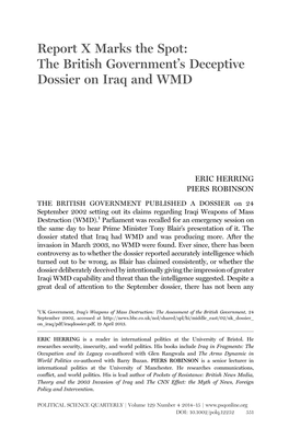 The British Governments Deceptive Dossier on Iraq And