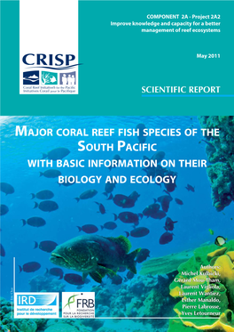 Major Coral Reef Fish Species of the South Pacific with Basic Information on Their Biology and Ecology