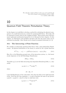 Quantum Field Theoretic Perturbation Theory