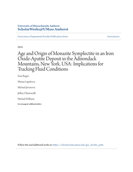 Age and Origin of Monazite Symplectite in an Iron Oxide-Apatite