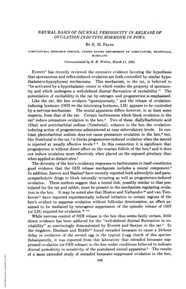 Neural Basis of Diurnal Periodicityin Release Of