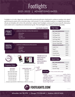 Footlights 2021-2022 | ADVERTISING RATES