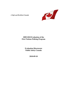 2009-2010 Evaluation of the First Nations Policing Program